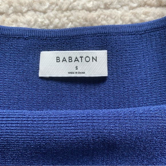 Aritzia Babaton Sculpt Knit Squareneck Crop Top Blue Size Small - Picture 2 of 5